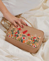 Floral Embroidered Chain Shoulder Bag for Women | Elegant Fashion Handbag with Adjustable Strap