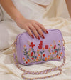 Floral Embroidered Chain Shoulder Bag for Women | Elegant Fashion Handbag with Adjustable Strap