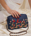 Floral Embroidered Chain Shoulder Bag for Women | Elegant Fashion Handbag with Adjustable Strap