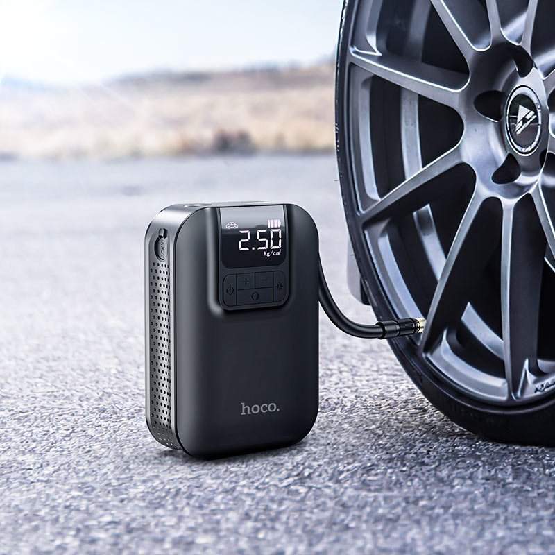 Hoco S53 Portable Smart Air Pump | Compact Electric Air Compressor for Cars, Bikes & Sports Equipment